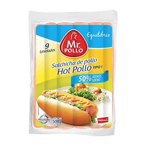 Salchicha de Pollo Hot Pollo 24 mm x 15 cm 500g
